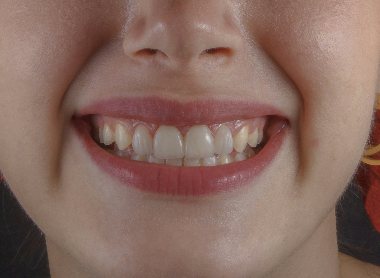 A close up of a person's mouth